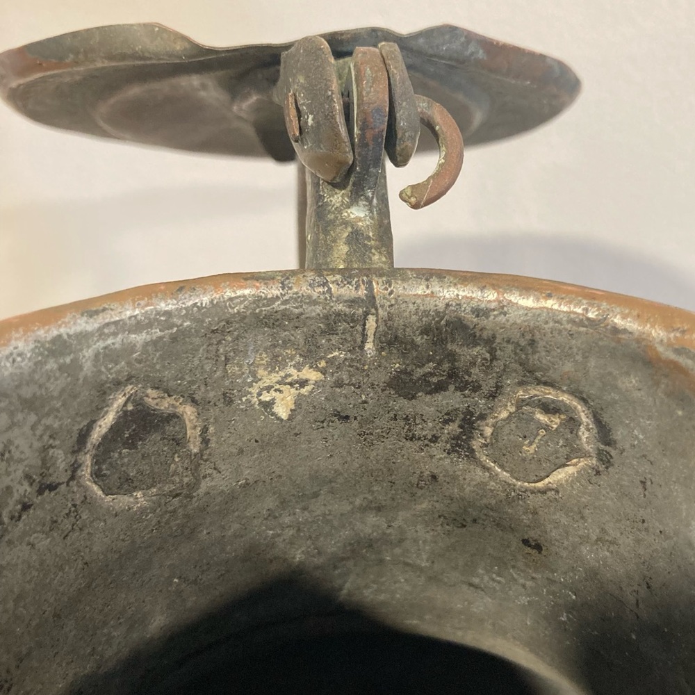 Hand Etched Vintage Metal Pitcher with Lid and Dovetail Joinery Middle Eastern - Picture 11 of 17